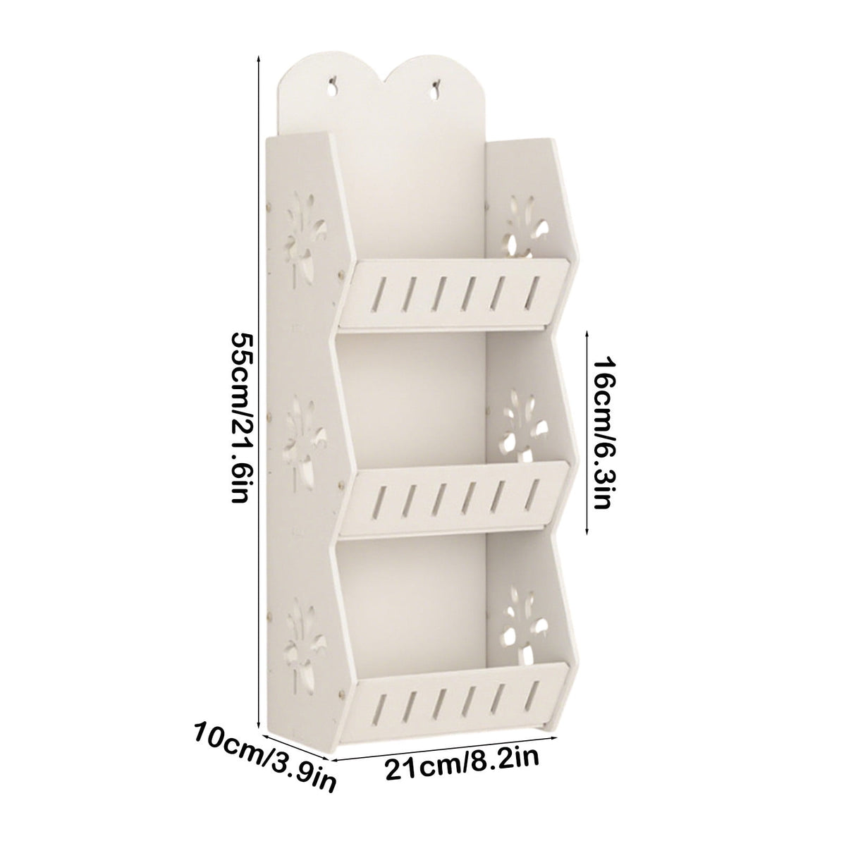 Three-Tier Adhesive Bathroom Shelf in White PVC, No Drilling Needed - Image 3