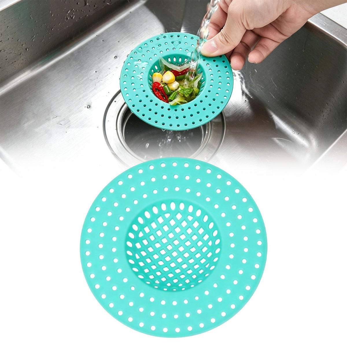 Mesh Sink and Shower Drain Filters, Set of Three at 3.85 Inches Across - Image 3