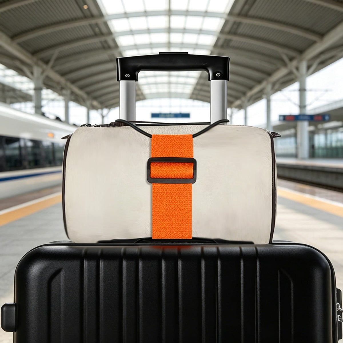 Elastic Luggage Connector Strap with Adjustable Buckle, Single Blue Belt - Image 5