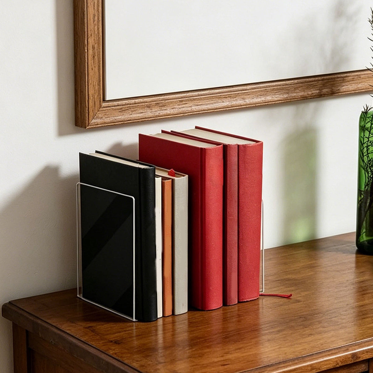 Clear Acrylic Bookend with Non-Slip Pads, 3.94 Inches on Every Side - Image 5