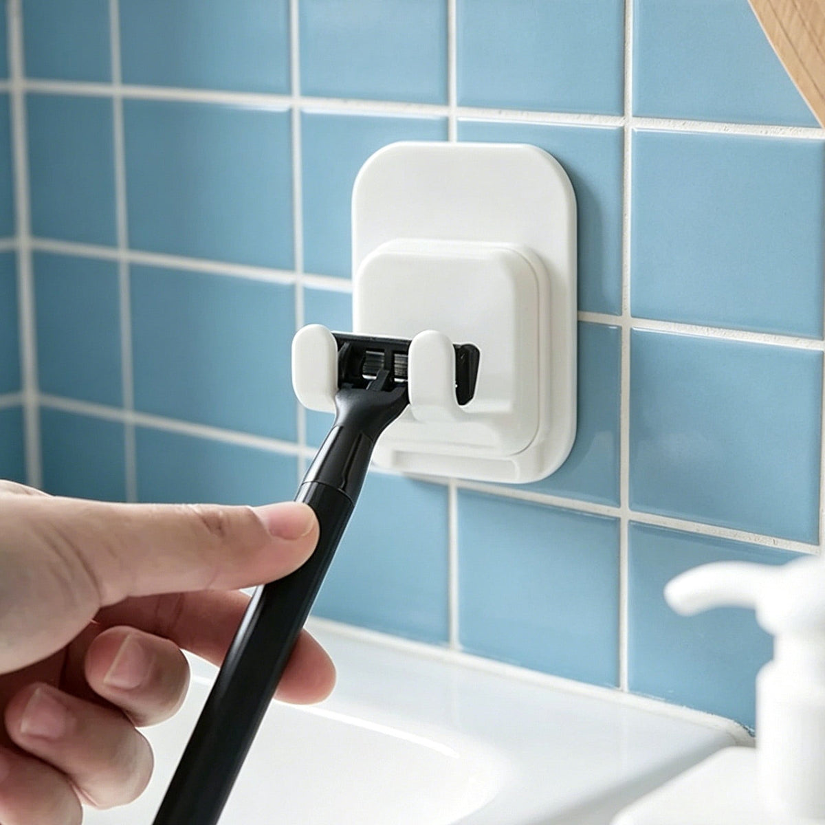 Self-Adhesive Razor Holder for the Shower Wall, Removable and Reusable - Image 2