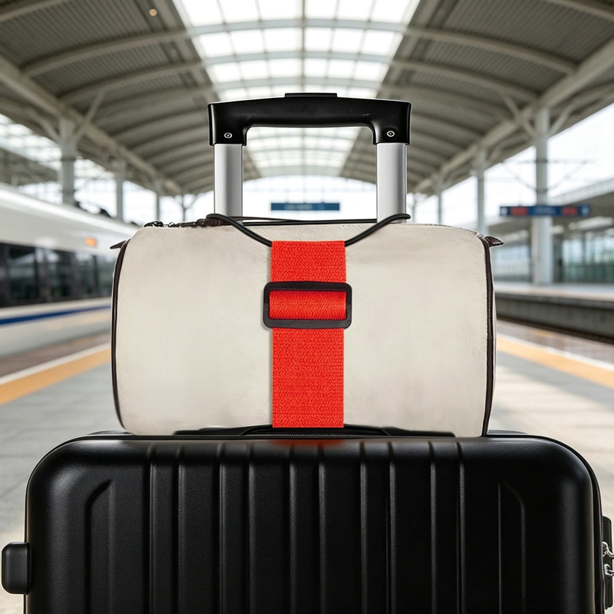 Elastic Luggage Connector Strap with Adjustable Buckle, Single Blue Belt - Image 6