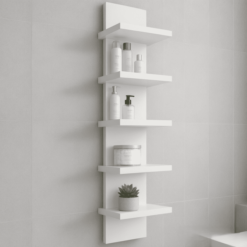 Five-Tier Floating Wall Shelf, 31 Inches Long for Books and Small Decor - Image 3
