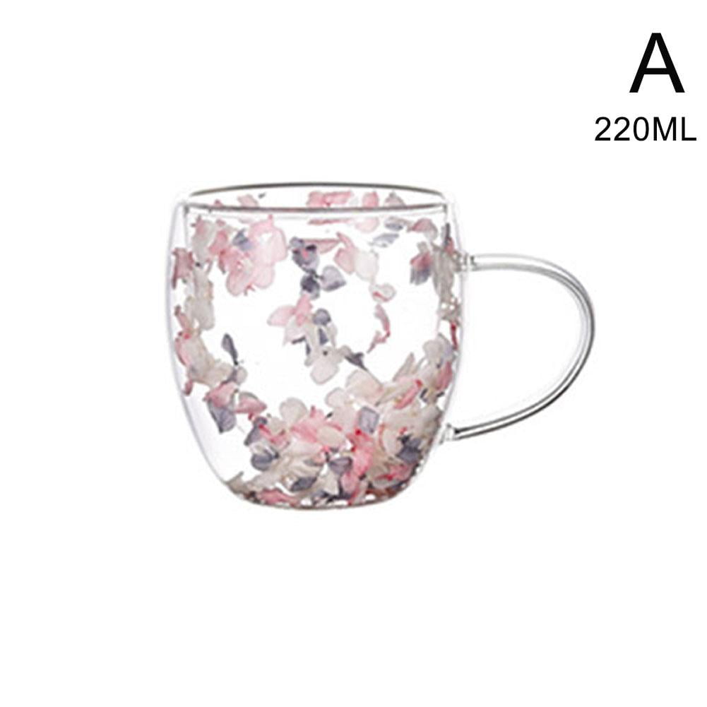 Double-Walled Glass Mug with Dried Flowers Set Between the Walls - Image 4