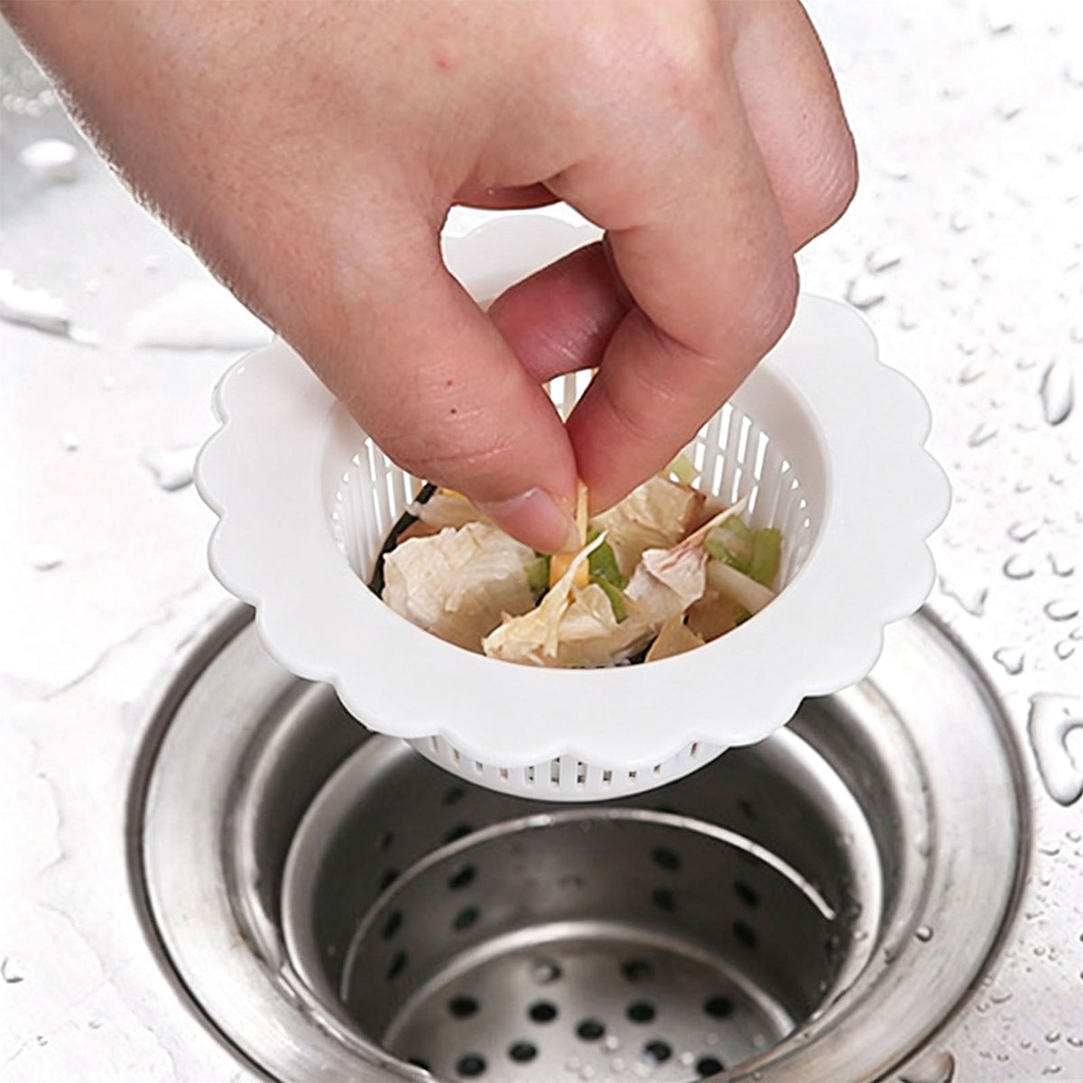 Universal Drain Strainer Baskets, Two-Pack with Lift Handle for Sink or Tub - Image 5