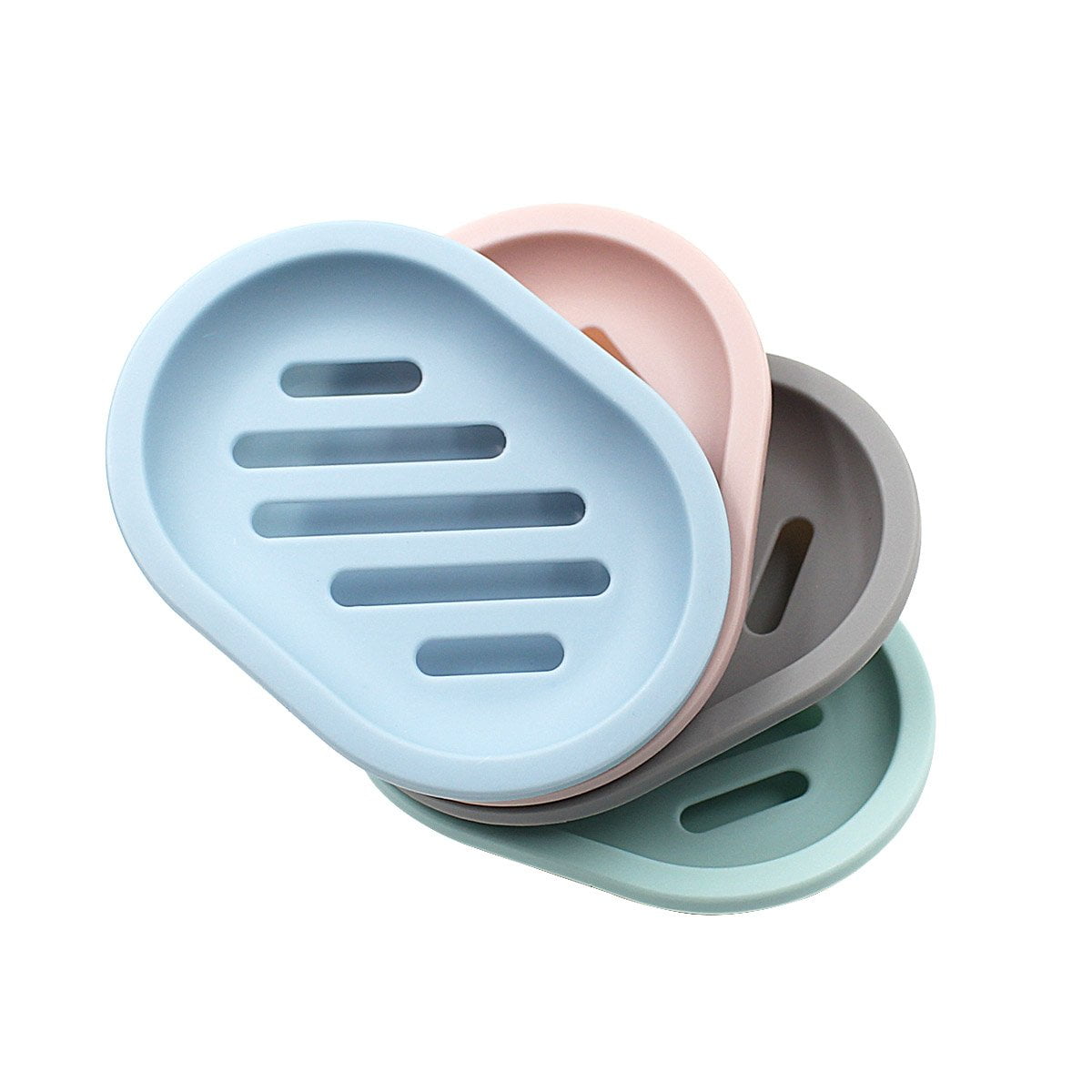 Two-Layer Draining Soap Dishes, Pair in Blue Polycarbonate - Image 6