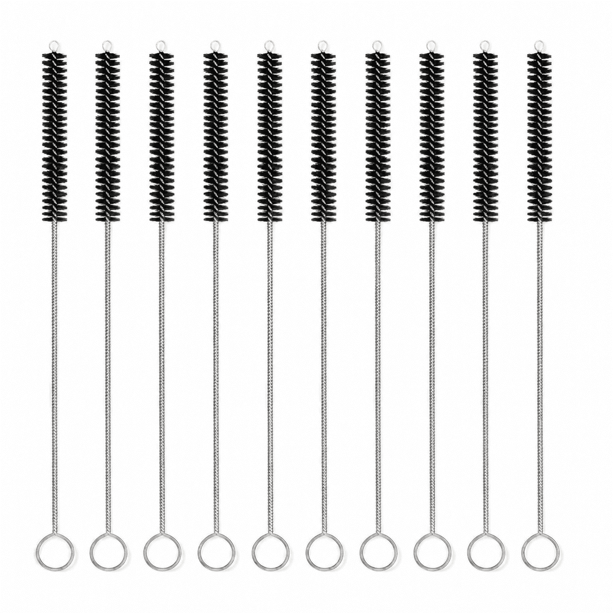 Straw Cleaning Brushes, Ten 10-Inch Spiral Brushes for Straws and Narrow Tubes