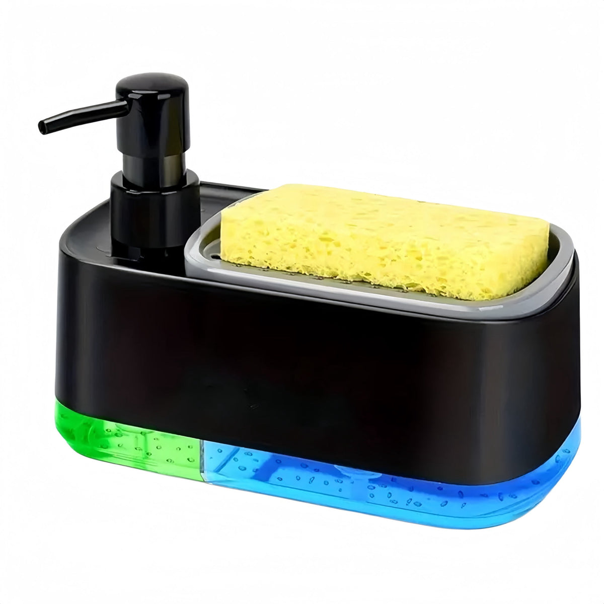 Dual Soap Dispenser with Built-In Sponge Tray for the Kitchen or Bathroom Sink - Image 4