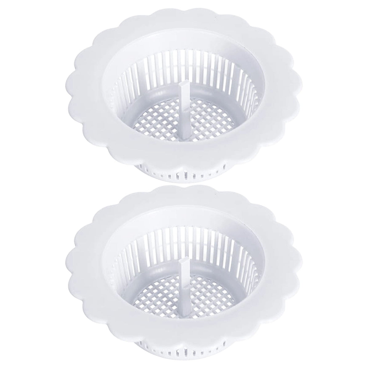 Universal Drain Strainer Baskets, Two-Pack with Lift Handle for Sink or Tub