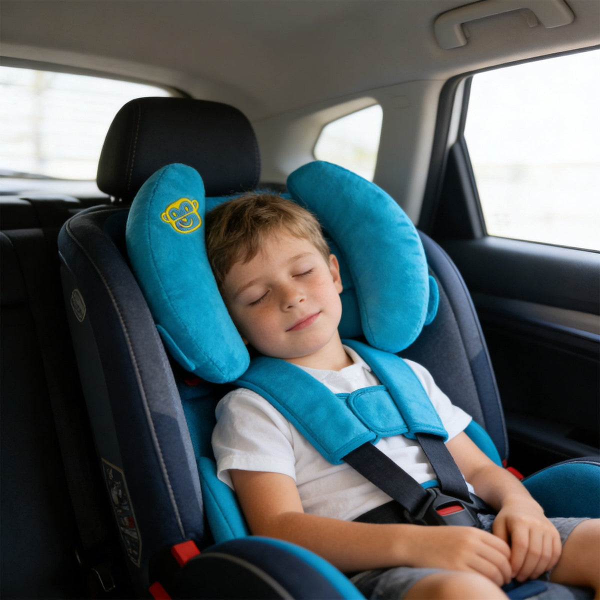 Banana-Shaped Car Neck Pillow with Adjustable Headrest Strap, Soft Polyester - Image 2