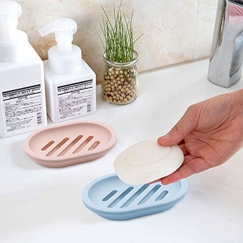 Two-Layer Draining Soap Dishes, Pair in Blue Polycarbonate - Image 3