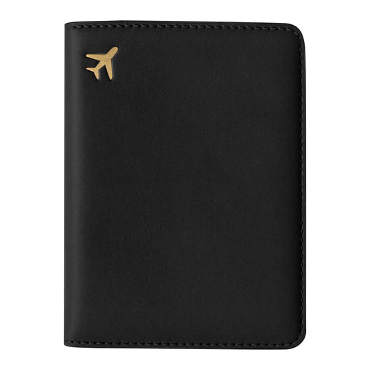 Zipped Passport Wallet in Water-Resistant Faux Leather with Card and Ticket Slots