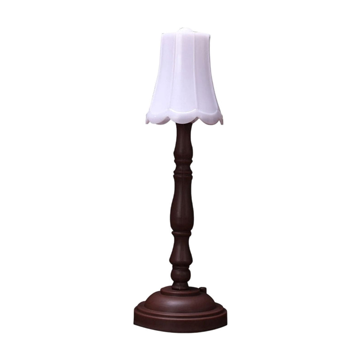 Retro Table Lamp with Pleated Shade, 7.28 Inches Tall and Warm LED Light