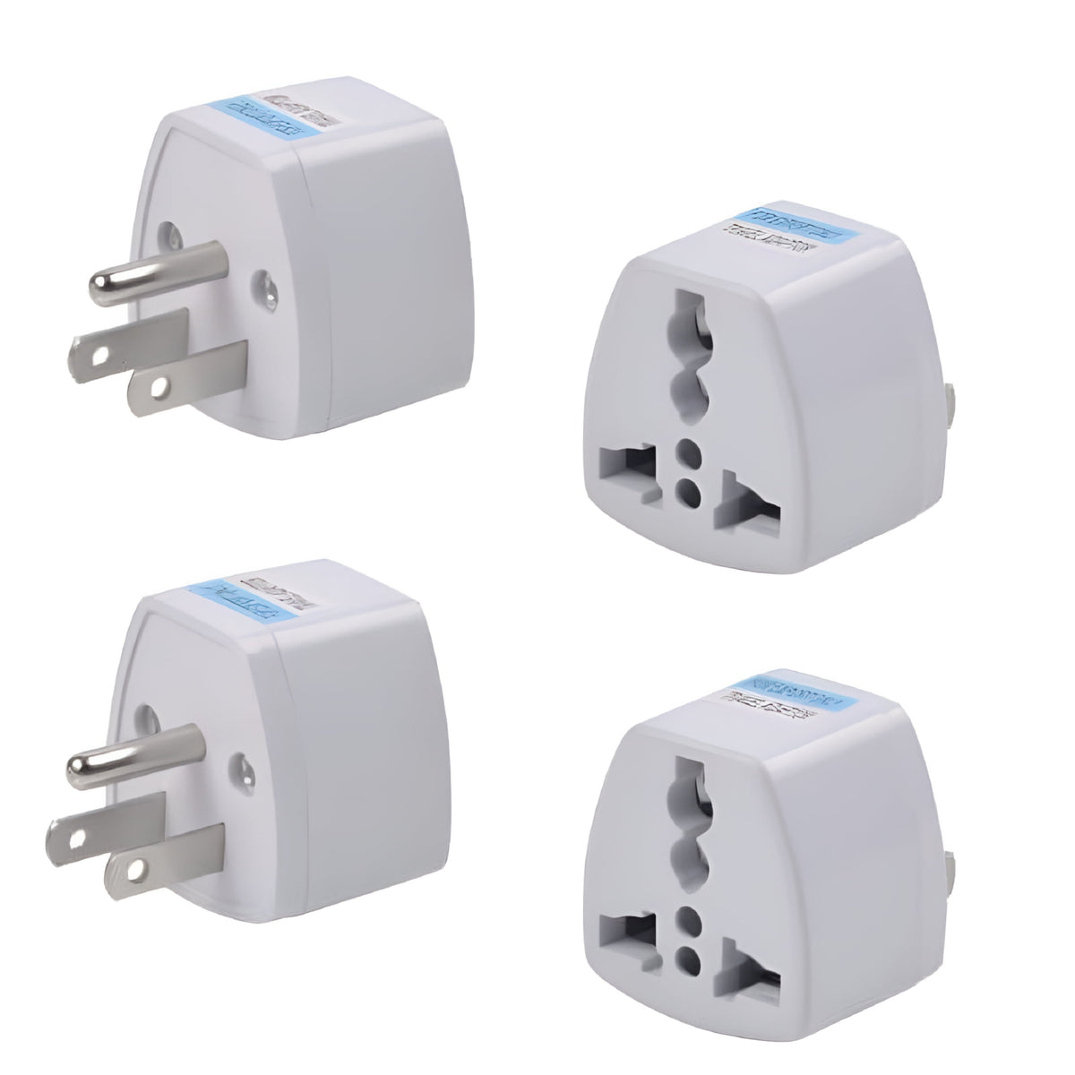 Travel Plug Adapters, Four-Pack Converting UK, European and Indian Plugs to US Outlets