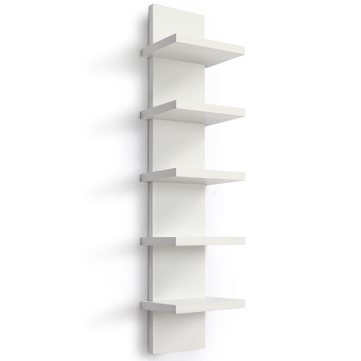 Five-Tier Floating Wall Shelf, 31 Inches Long for Books and Small Decor