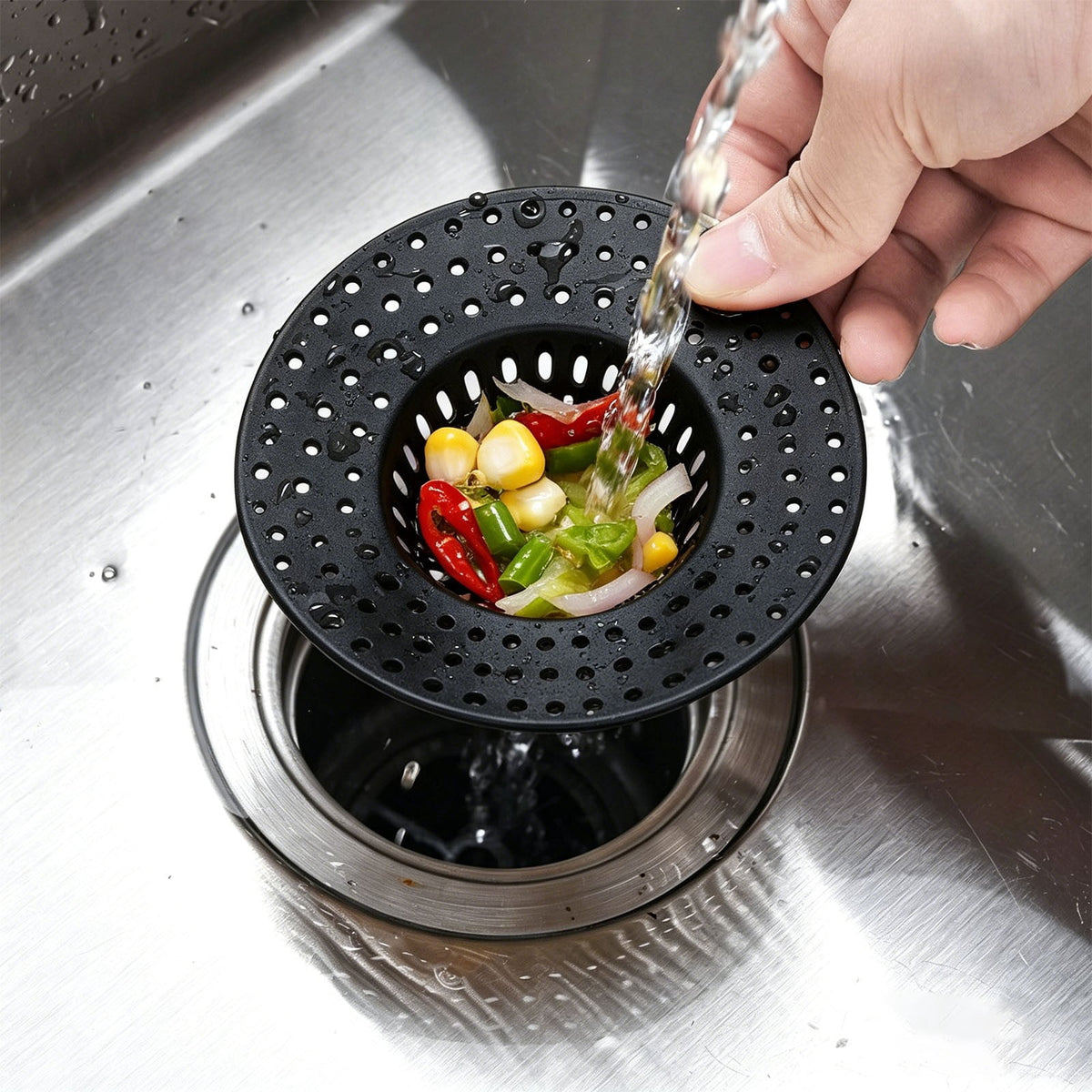 Mesh Sink and Shower Drain Filters, Set of Three at 3.85 Inches Across - Image 2