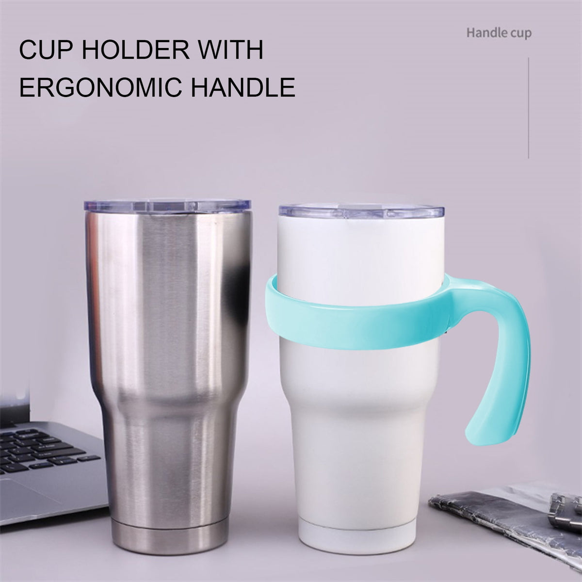 Tumbler Handles, Pair of Clip-On Grips for 20 and 32 oz Cups - Image 2