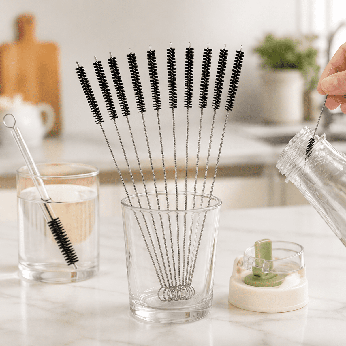 Straw Cleaning Brushes, Ten 10-Inch Spiral Brushes for Straws and Narrow Tubes - Image 2