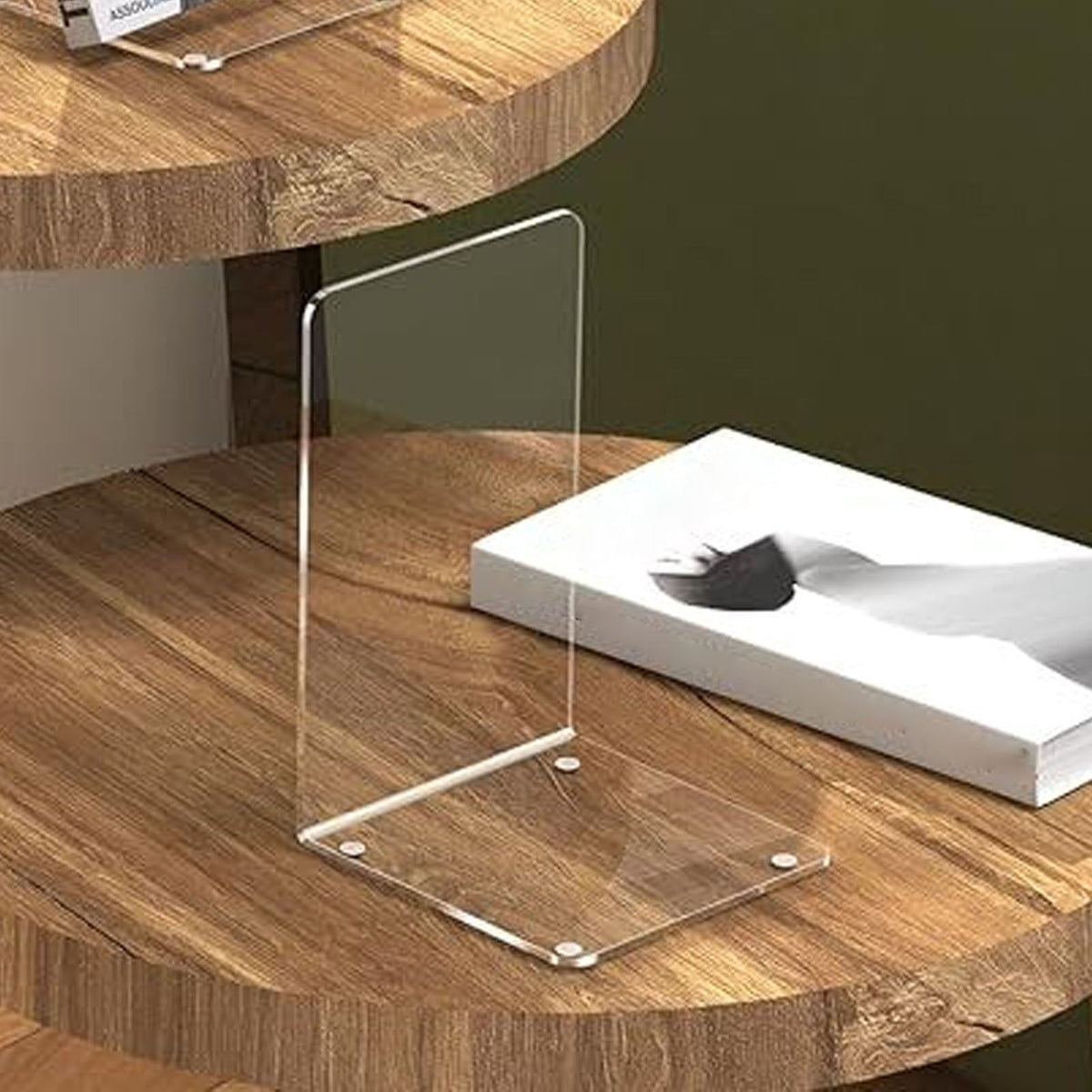 Clear Acrylic Bookend with Non-Slip Pads, 3.94 Inches on Every Side - Image 4