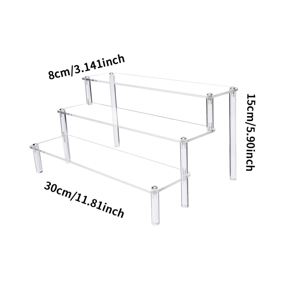 Clear Acrylic Three-Tier Riser for Perfume, Jewelry and Small Collectibles - Image 3