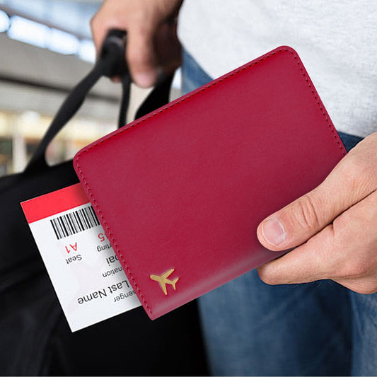 Zipped Passport Wallet in Water-Resistant Faux Leather with Card and Ticket Slots - Image 2