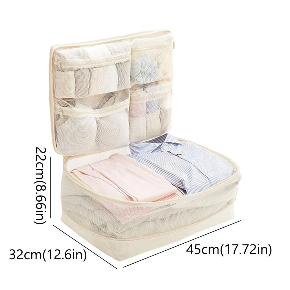 Five-in-One Compression Packing Cube with Four Mesh Lid Pockets and Hanging Loop - Image 4