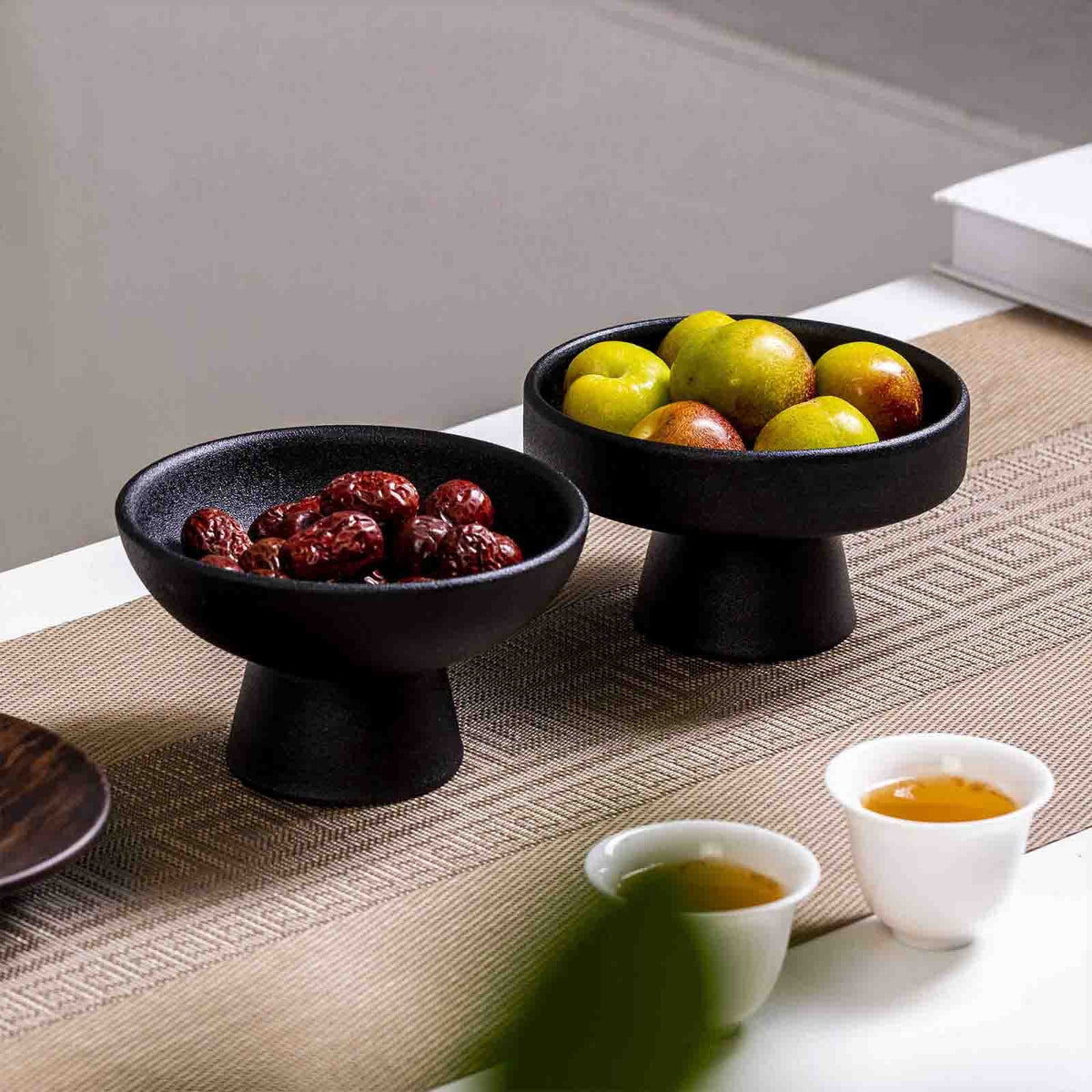 Footed Decorative Bowl in Black for Fruit, Keys or Small Snacks - Image 4